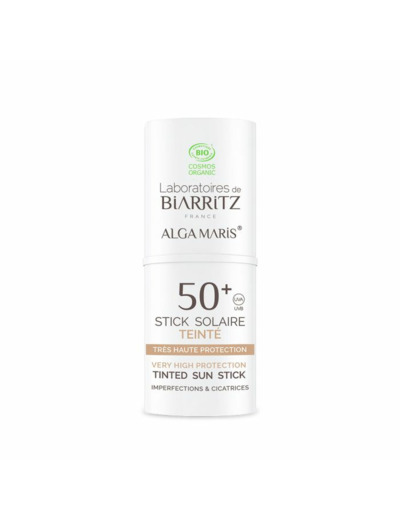 Stick solaire Teinté SPF50+ Bio 9g Soins Solaires Imperfections et cicatrices Laboratoires De Biarritz