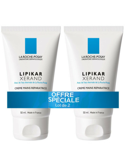 Creme Mains Reparatrice Xerand 2x50ml Lipikar Mains Seches La Roche-Posay