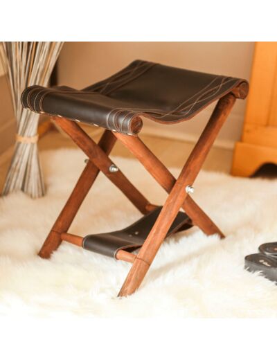 Petit tabouret en cuir