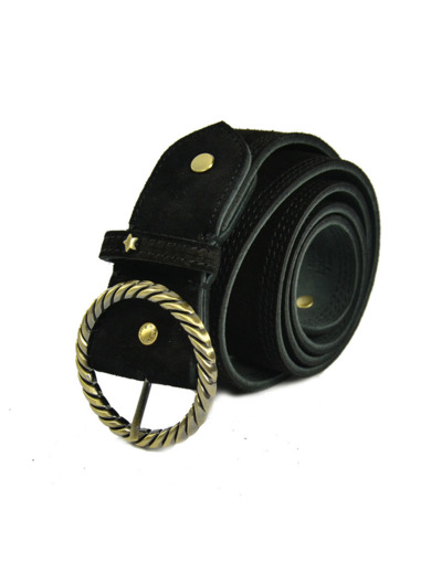 Mila Louise Pale V Ceinture Cuir Velours Ajustable Taille L Noir