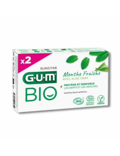 Dentifrices protection quotidienne bio Fresh Mint 2x75ml Gum