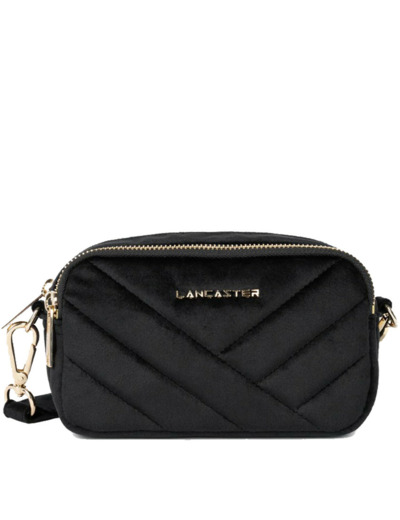 Lancaster Velvet Matelassé Pochette Porté Travers 518-014 Noir