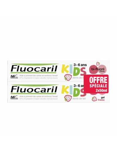 FLUO DENT KIDS 3/6 FRAISE 2X50ML