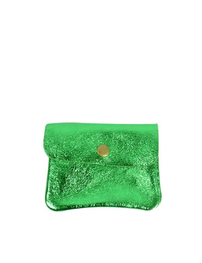 Farfouillette Porte-monnaie compact Cuir PM Vert Lumière