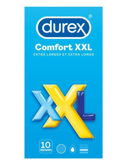 Durex Comfort XXL Préservatifs Extra Larges Extra Longs x 10