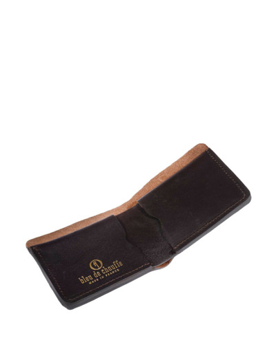 Bleu De Chauffe Pèze Portefeuille Italien Cuir Marron Brun