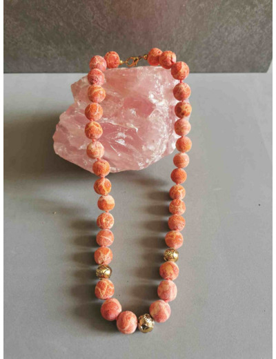 Collier Corail naturel avec pores 45cm olpa1882