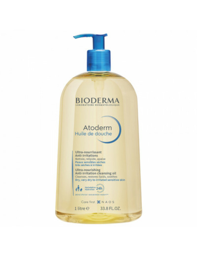 Huile de Douche Corps et Visage 1L Atoderm Peaux Très Sèches à Atopiques Bioderma