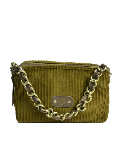 Mila Louise Mama VFR1 Sac Trotteur Velours Fumé Kaki