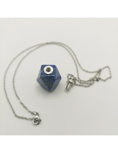 Collier bouteille de parfum lapis lazuli