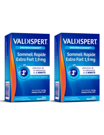 Mélatonine 1.9 mg 2x40 comprimés Spécial Horaires Décalés Valdispert