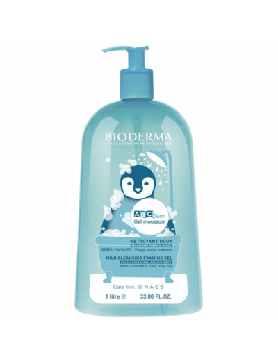 Gel Douche Moussant 1L Abcderm Bébé et Enfant Bonne Tolérance Bioderma