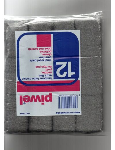 12 tampons laine d'acier extra fine