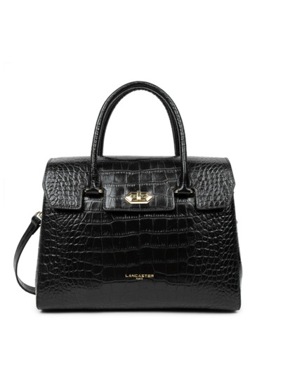 Lancaster Exotic Croco Petit Sac Cabas 524-85 Noir