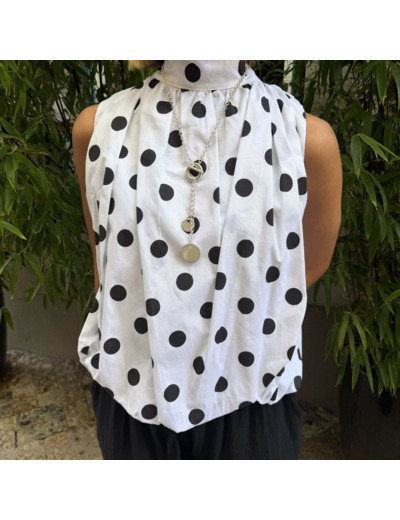 Blouse a Noeud dans le dos à pois