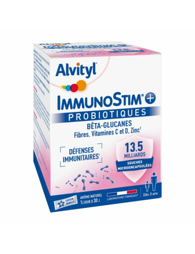 Immunostim Probiotiques 30 sachets Défenses Immunitaires Alvityl