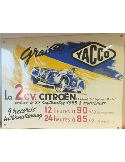 Plaque Émaillée 2cv