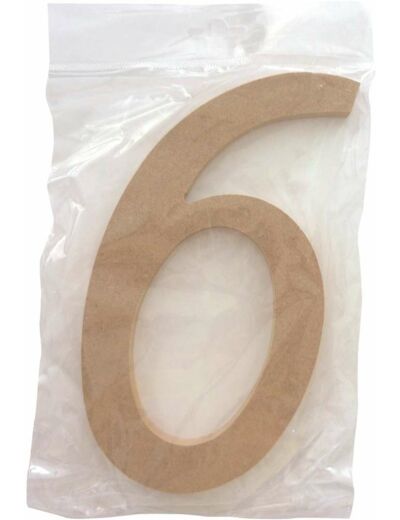 Chiffre "6" Mdf - 22 cm