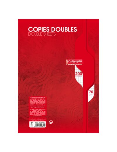 Copies doubles non perforées 21x29,7 - 200 pages - Quadrillé 5x5