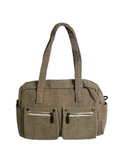 Farfouillette Sac Shopping En Velours Taupe
