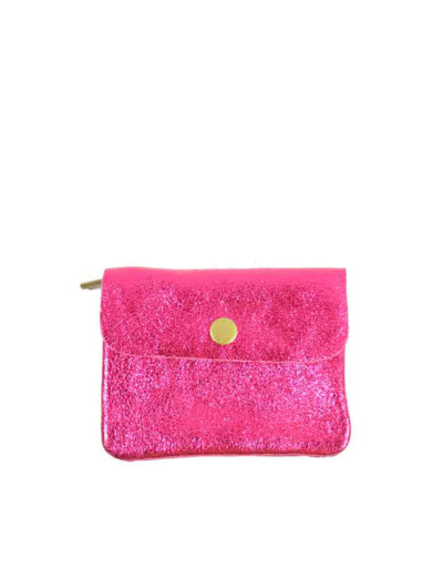 Farfouillette Porte-monnaie compact Cuir PM Fuchsia