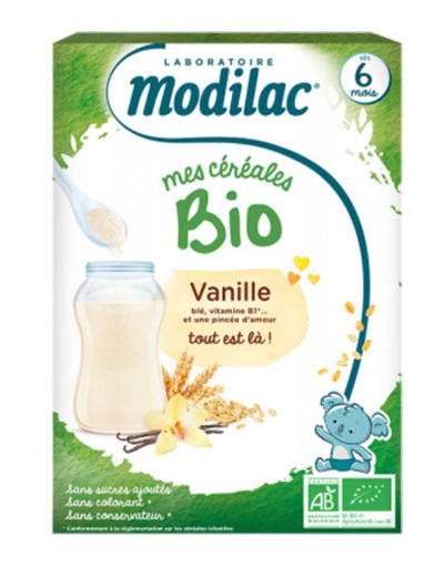 Mes Cereales Vanille Bio Des 6 Mois 250g Dès 6 mois Modilac
