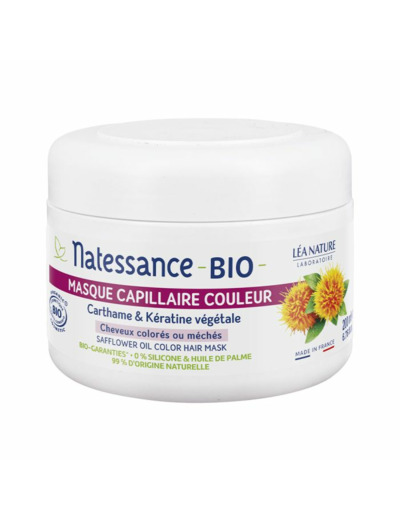 Masque capillaire couleur - Cartharme & Kératine Végétale Bio 200ml Cheveux colorés, méchés Natessance