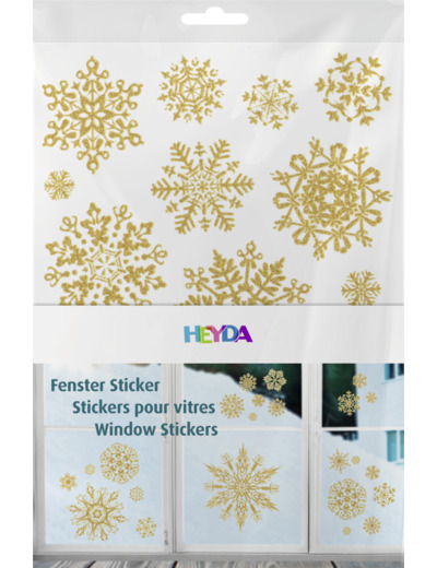 Stickers pour fenêtres "Flocons" - Or