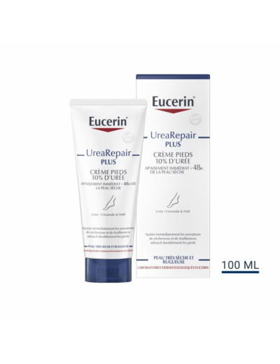 Creme Pieds 10% D'uree 100ml UreaRepair Plus Peaux Sèches et rugueuses Eucerin