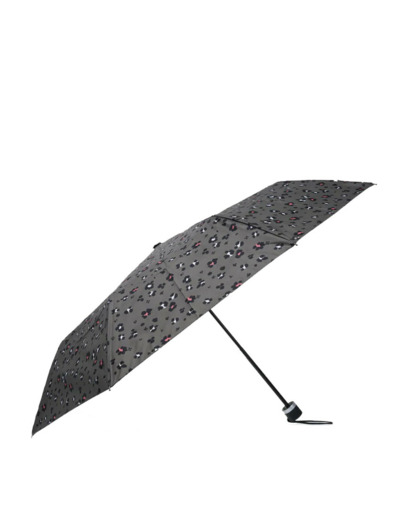 Isotoner Parapluie Femme Pliant Manuel Léopard Kaki