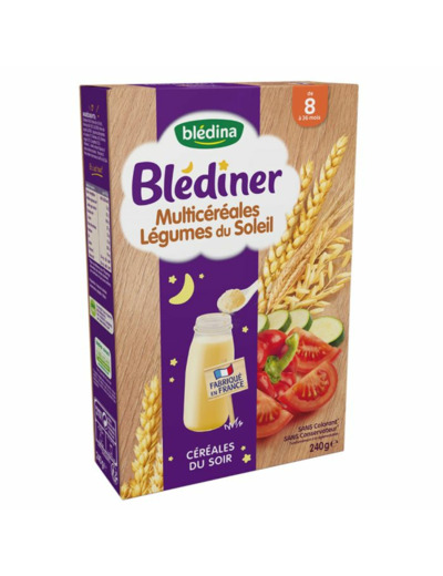 Cereales Du Soir Multicereales Legumes Du Soleil Des 8 Mois Blediner 240g Blédina