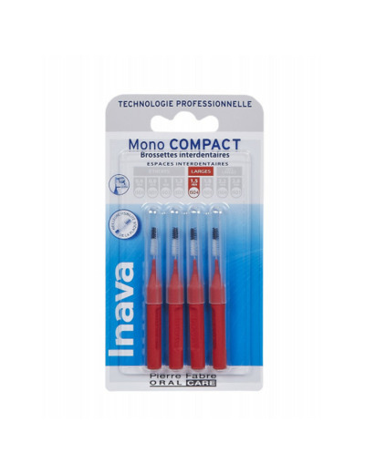 Brossettes Interdentaires 1.5mm Rouge X4 Mono Compact Inava