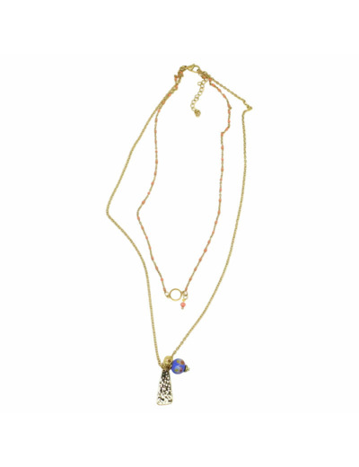 Collier double émail et Murano SILLAGE