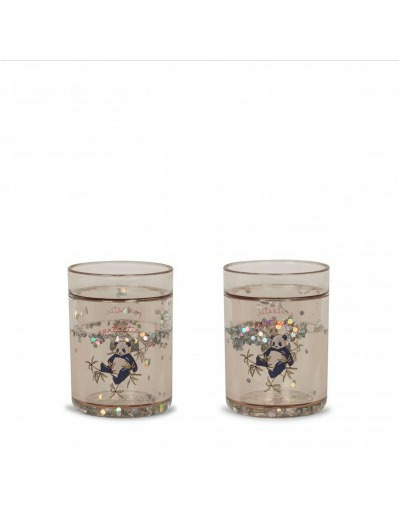 Lot de 2 verres à paillettes Panda