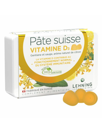 Pâte Suisse Vitamine D3 x40 gommes Lehning