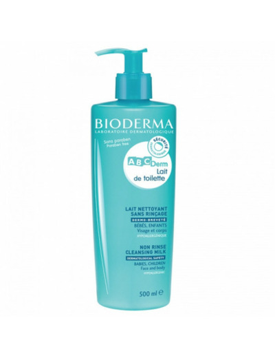 Lait de Toilette Sans Rinçage 500ml Abcderm Bébé et Enfants Bioderma