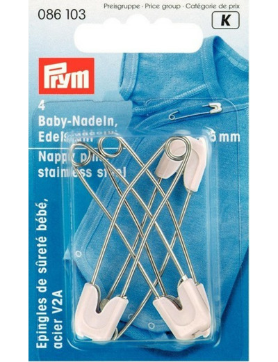 Épingles de sûreté bébé blanc Prym