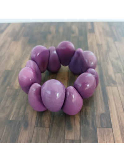 Bracelet Kim mauve en ivoire végétal