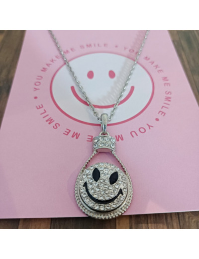 Collier smiley en bouton pression