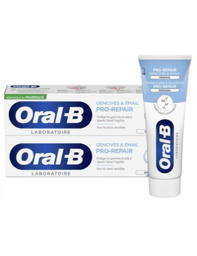 Répare Gencives Et Émail Dentifrice 2x75ml Pro-Repair Gencives Et Email Oral-B