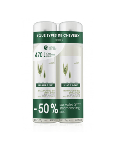 KLORANE DUO SHAMP SEC AVOINE 2X150ML