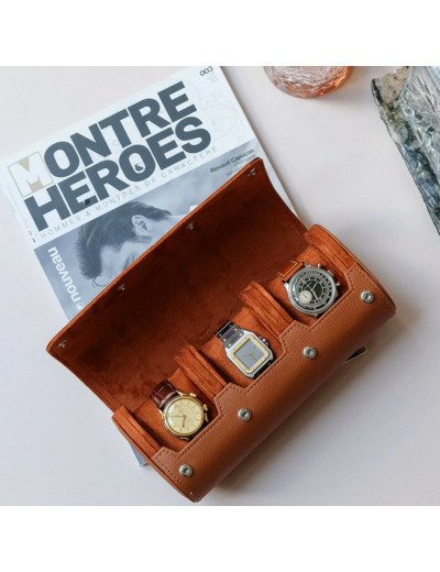 Maison Scarlett James Coffret Voyage 3 Montres Similicuir Camel