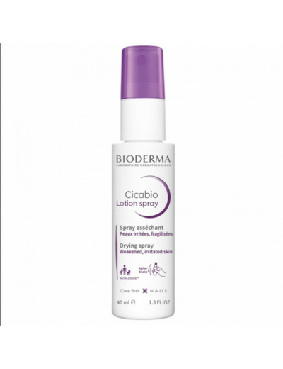Soin spray asséchant réparateur 40ml Cicabio Peaux abîmées Bioderma