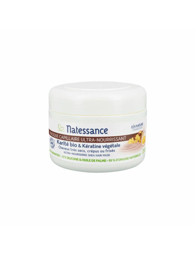 Masque capillaire ultra-nourrissant - Karité Bio & Kératine végétale 200ml Natessance