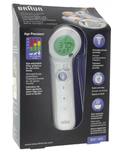 Thermometre Bnt400we Sans Contact Et Frontal Avec Age Precision Braun