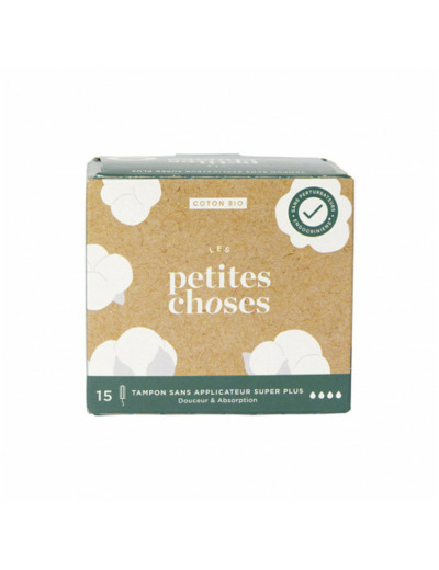 Tampons Flux Super Plus Sans Applicateurs Coton Bio x15 Les Petites Choses