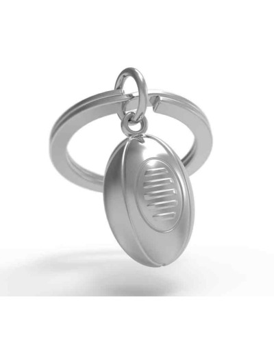 Metalmorphose Porte-clés Ballon Rugby Argent