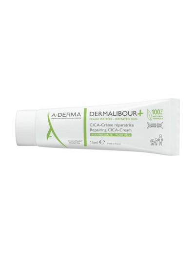 Cica - Crème Réparatrice Assainissante 15ml Dermalibour+ Peaux Irritées A-Derma