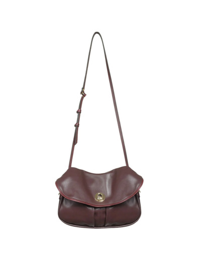 Bleu de Chauffe Sac Musette S Janice Cuir Lisse Tourbe