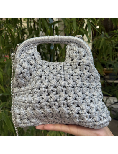 Sac en crochet Argenté